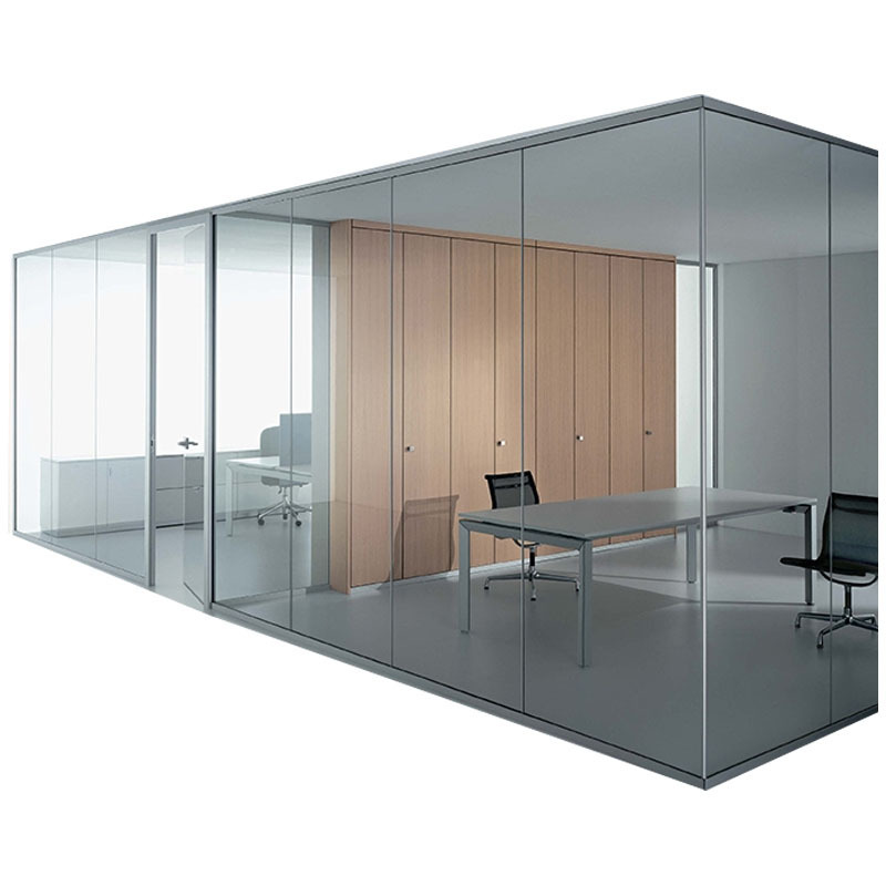 Sound Proof Aluminum Frame Office Frosted Glass Room Dividers Wall Partition