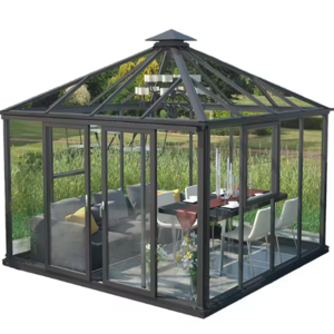 Octagon green houses solarium insulated outdoor glass greenhouse sunroom houses