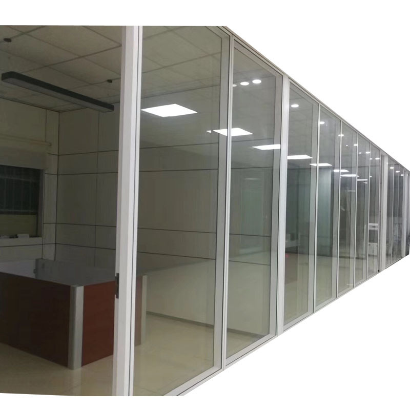 Sound Proof Aluminum Frame Office Frosted Glass Room Dividers Wall Partition