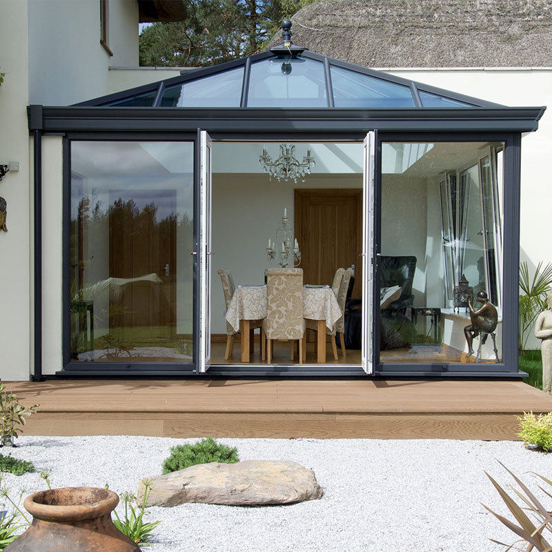 Octagon green houses solarium insulated outdoor glass greenhouse sunroom houses