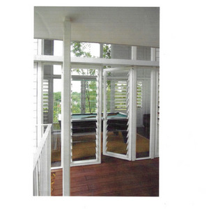 Shutter Operable Louver Doors Exterior Aluminium Openable Tempered Glass Customized Horizontal Modern Wood Shutters for Window