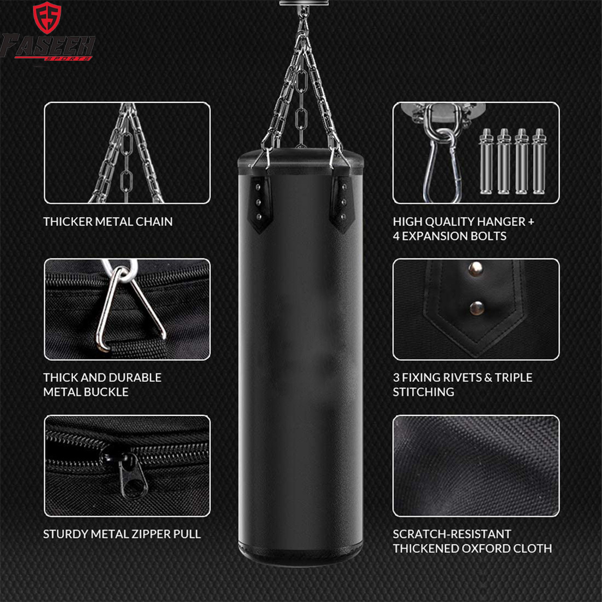 New Arrive Composite Men And Women training Leather Made MMA Boxing Punching Bags With Chains And Hook Unfilled Punching Bags