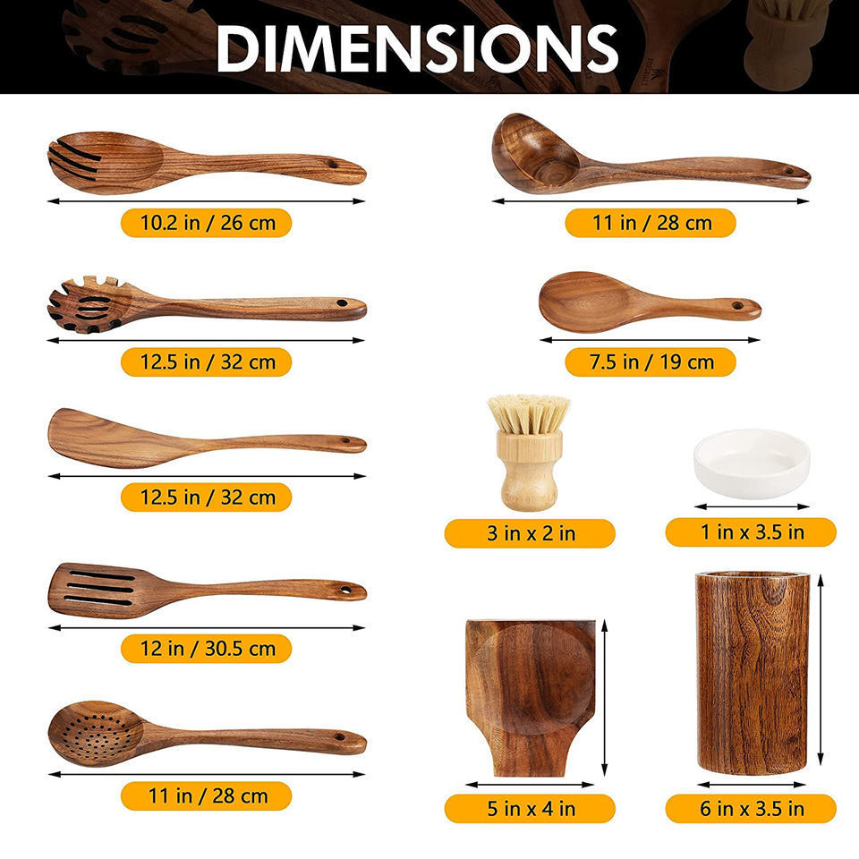 New Design Wood Custom Kitchen Utensils Wooden Kitchen Wear Utensil Set