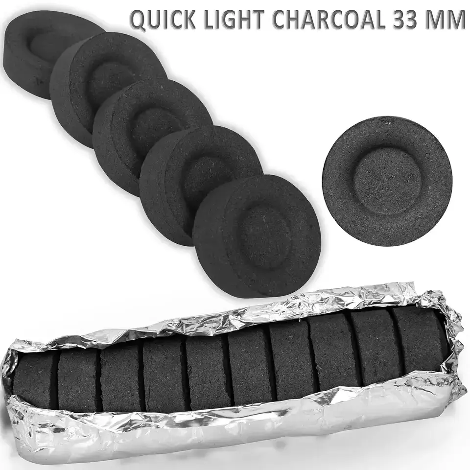 Quick  Lighting 35/40/50mm Wholesale Smokeless Hookah Shisha charcoal Bulk Round Briquettes Coal