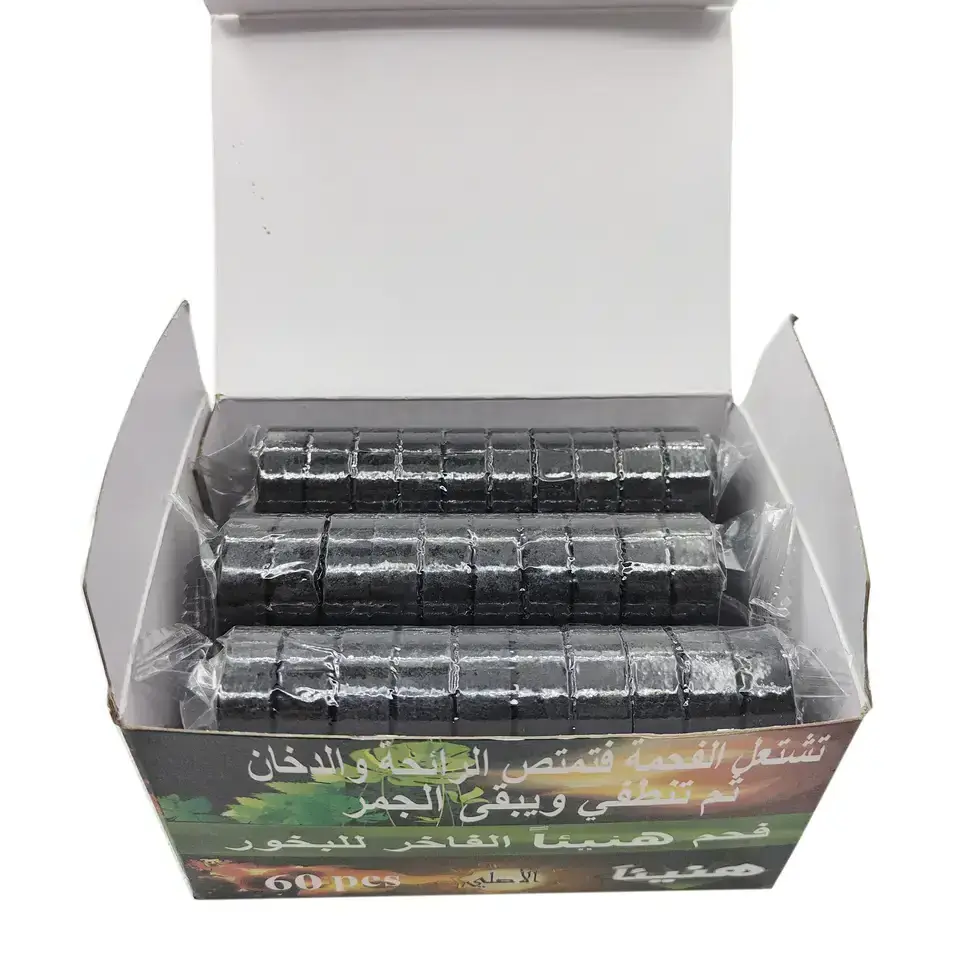 Natural Hard Coconut Shell Hookah Shisha Coal Charcoal Supports Customized Packaging