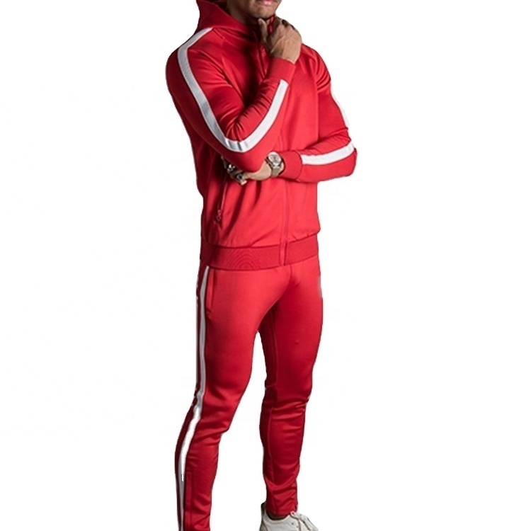 Men Sets 2 piece mens clothing sweatsuit jogger sets hot selling maroon color tracksuit in wholesale price