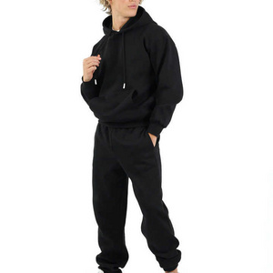 European size Custom Design Loose Fit Cotton Fleece Pullover Hoodie & Jogger Pant Tracksuit For Men Custom Logo Men Tracksuit