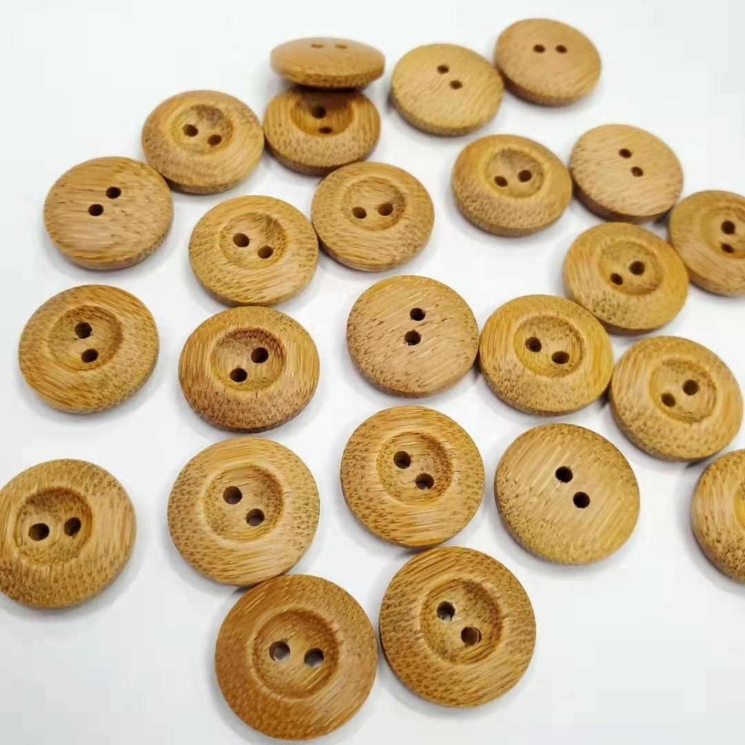 Two Holes Nature Bamboo Round Buttons