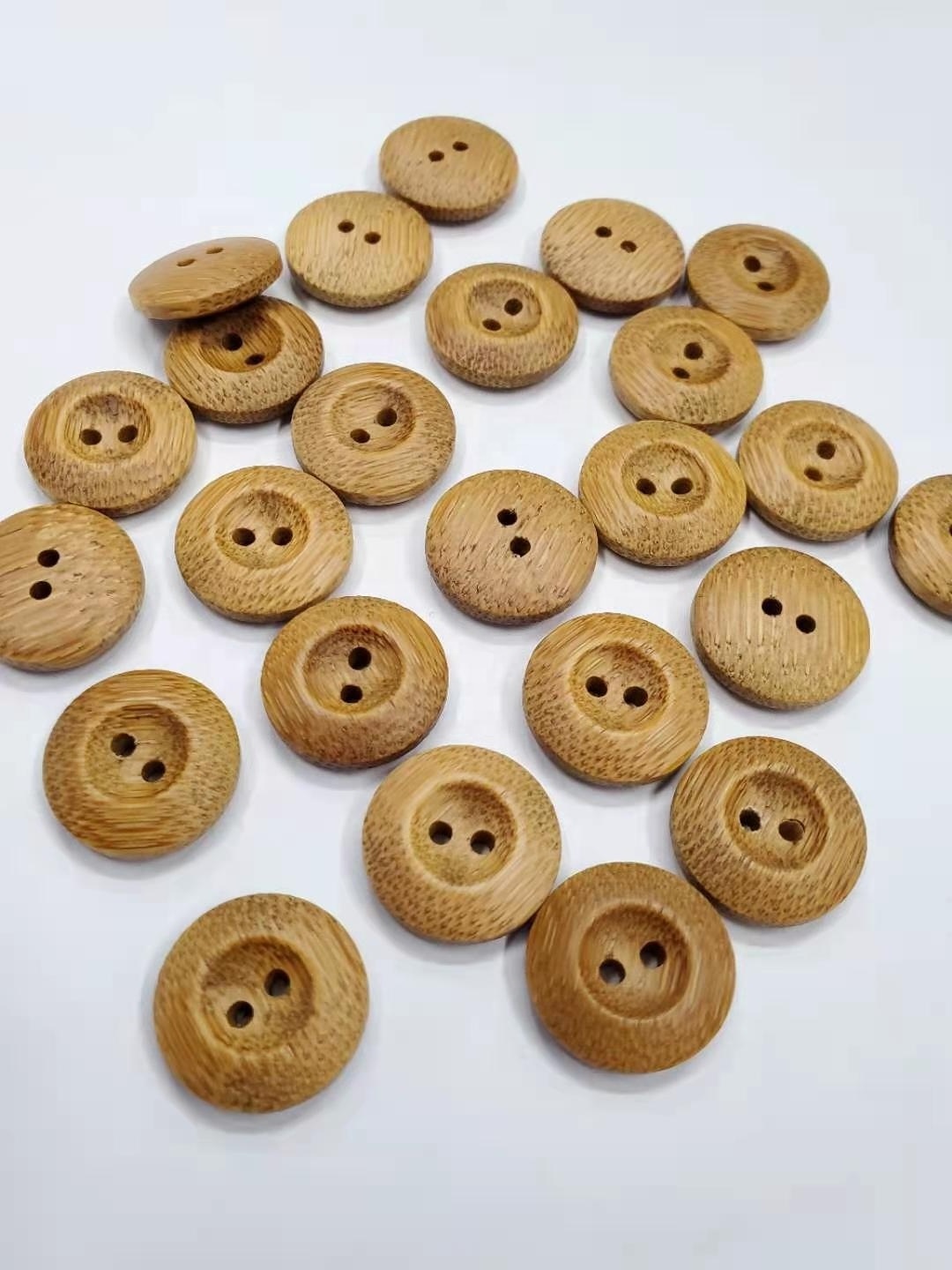 Two Holes Nature Bamboo Round Buttons