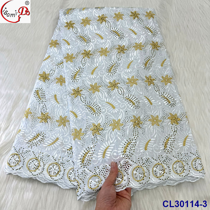 lisami ready instock swiss cotton flower embroidery African fashion voile lace fabric for dress and colth