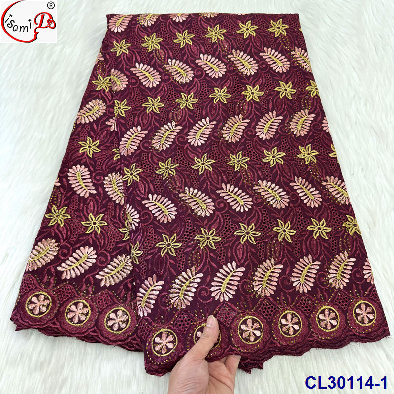 lisami ready instock swiss cotton flower embroidery African fashion voile lace fabric for dress and colth