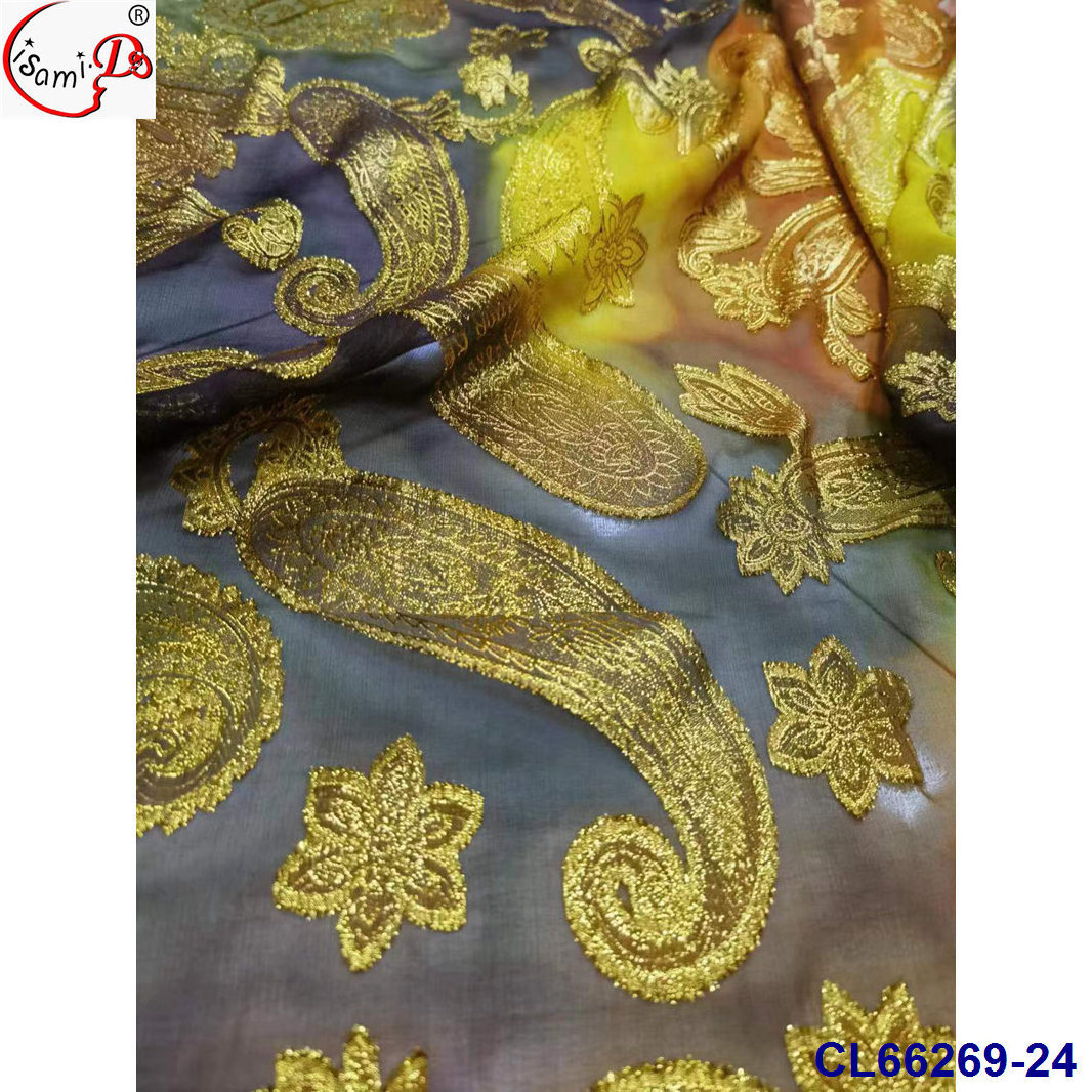 lisami rts Elegant multi color velvet handcut luxury somali dirac gabasar fransawi luxury  silk fabric