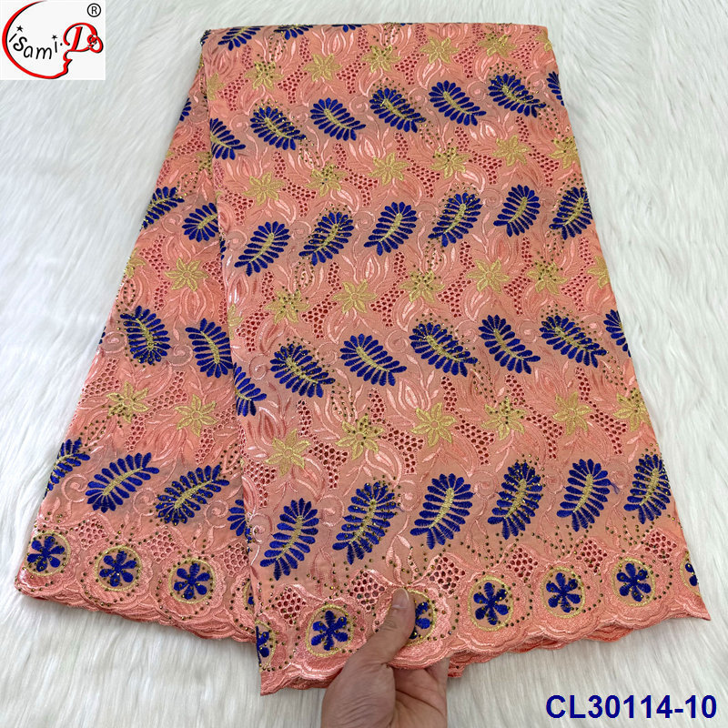 lisami ready instock swiss cotton flower embroidery African fashion voile lace fabric for dress and colth