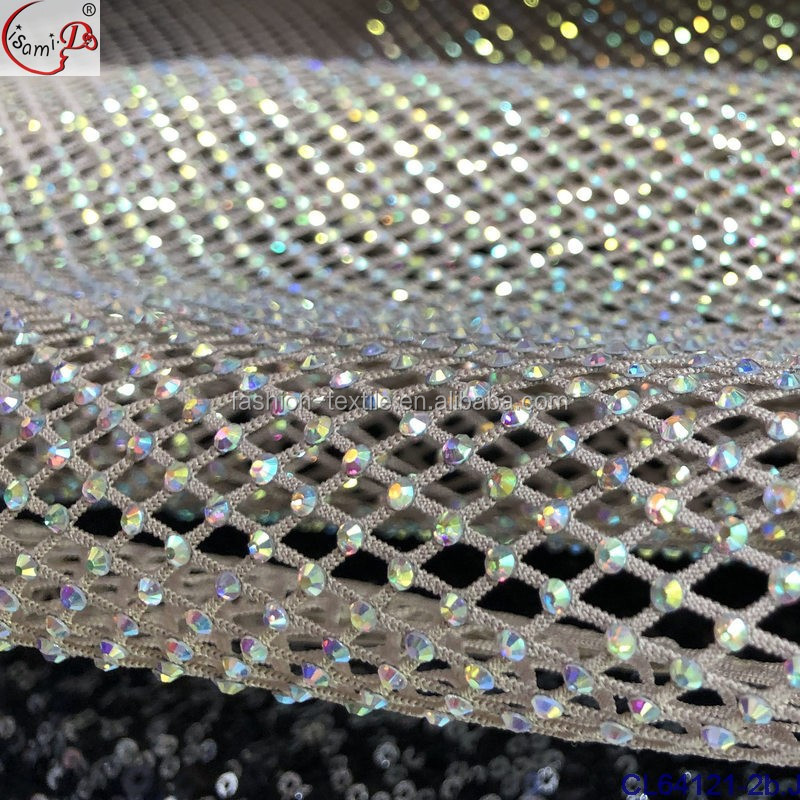 Wholesale Diamond Mesh Wrap Roll Sparkle Rhinestone Ribbon Banding Crystals Rhinestone fabric For Popular design