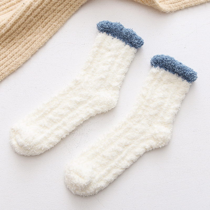 Women Cozy Winter Sleep Bed Socks Floor Home Fluffy Socks Coral velvet fuzzy Christmas socks