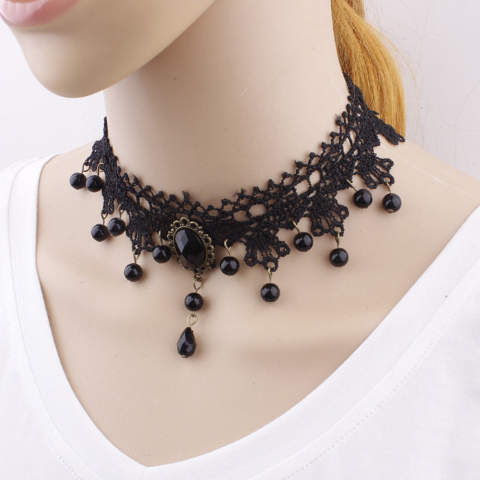 Women Lace Collar Choker Necklace Fashion Black Lace Choker Necklace For Women