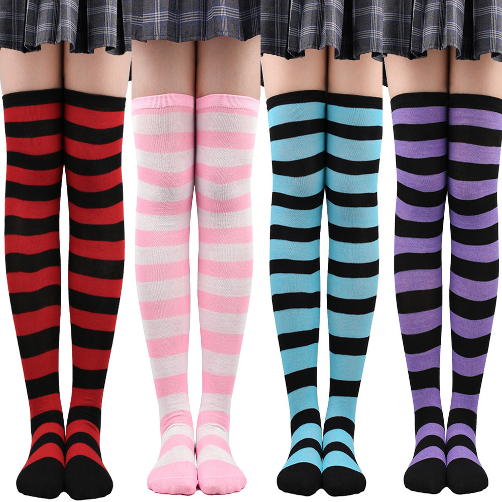 Christmas  striped thigh stockings Japanese stockings knee socks Halloween cosplay party stockings