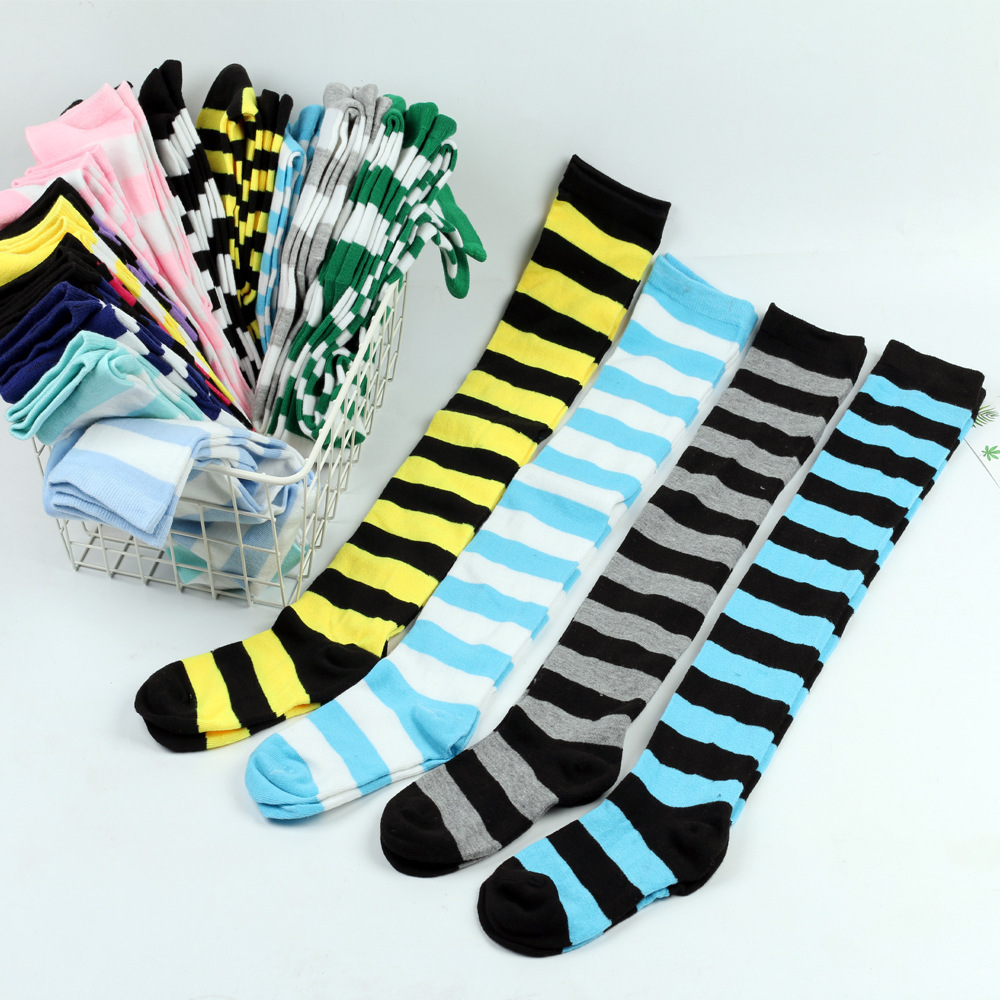 Christmas  striped thigh stockings Japanese stockings knee socks Halloween cosplay party stockings