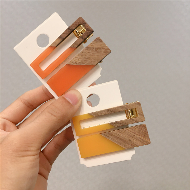 Women new arrived hair accessories hair pins acetate resin wood hair clips