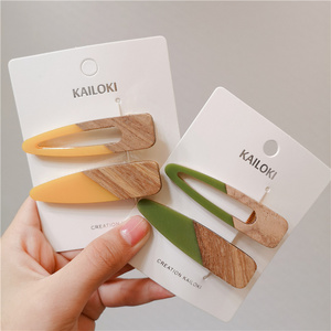 Women new arrived hair accessories hair pins acetate resin wood hair clips