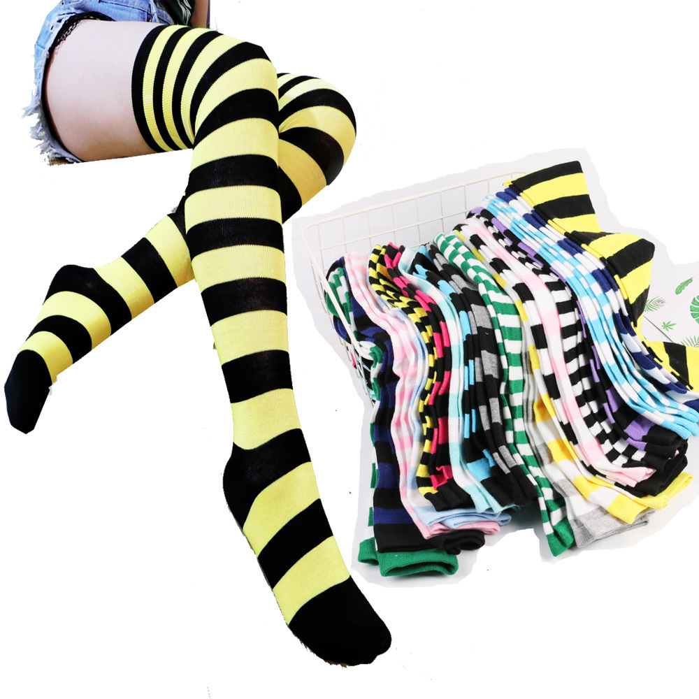 Christmas  striped thigh stockings Japanese stockings knee socks Halloween cosplay party stockings