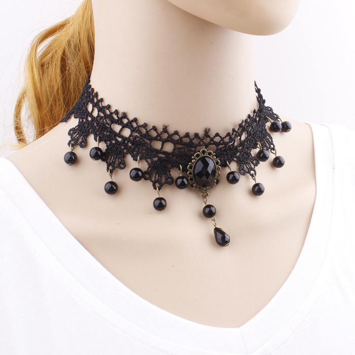 Women Lace Collar Choker Necklace Fashion Black Lace Choker Necklace For Women