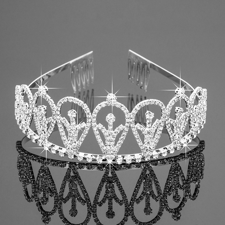 2022 Fashion crystal girls party tiaras wholesale cheap silver pageant rhinestone crowns