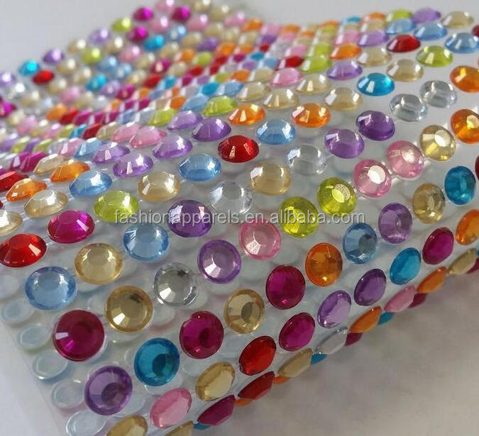 Assorted Colours Rhinestone Gem Face Body Jewel Tattoo Self Adhesive Gem Sticker on Crystals