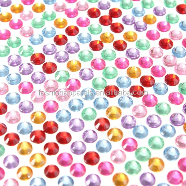 Assorted Colours Rhinestone Gem Face Body Jewel Tattoo Self Adhesive Gem Sticker on Crystals