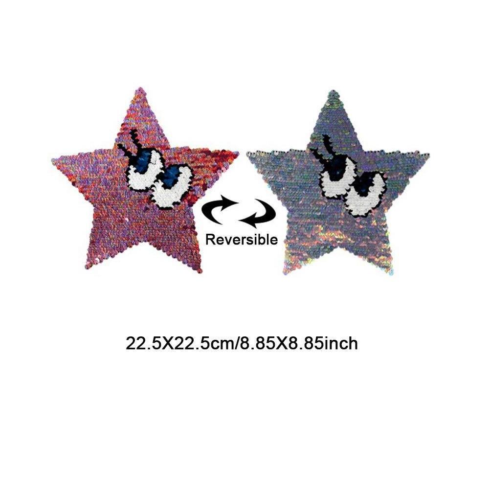 Stars Eyes Reversible Change Color Sequins Sew On Patches for clothes DIY Patch Applique Clothing Coat Sweater Crafts