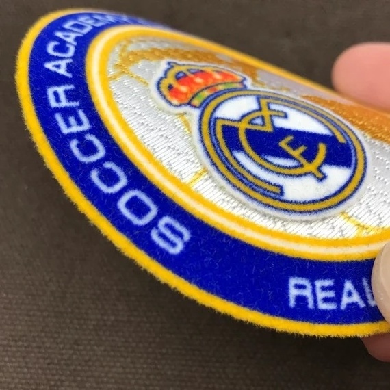 Trade Assurance Wholesale Custom Soccer Team Jersey Flocking Patch Heat Transfer 3D Flock Patch