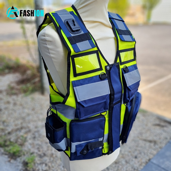 wholesale Custom Logon  Security High Visibility Reflective para medical vest Multiple Storage Pockets navy tactical Safety Vest