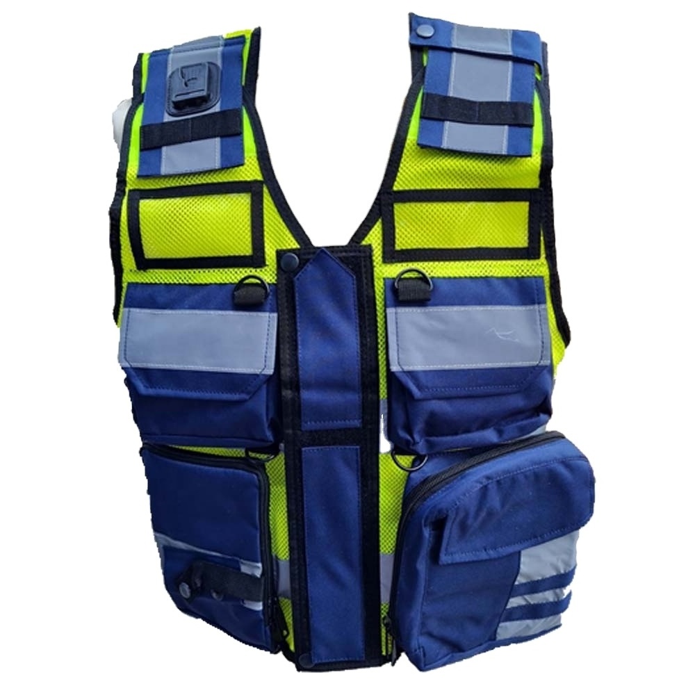 wholesale Custom Logon  Security High Visibility Reflective para medical vest Multiple Storage Pockets navy tactical Safety Vest