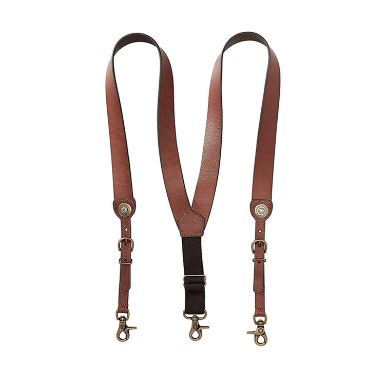 Country Style Cow Leather Suspenders for Men Women Kids Custom logo breathable suspenders belt in whole sale price oem service