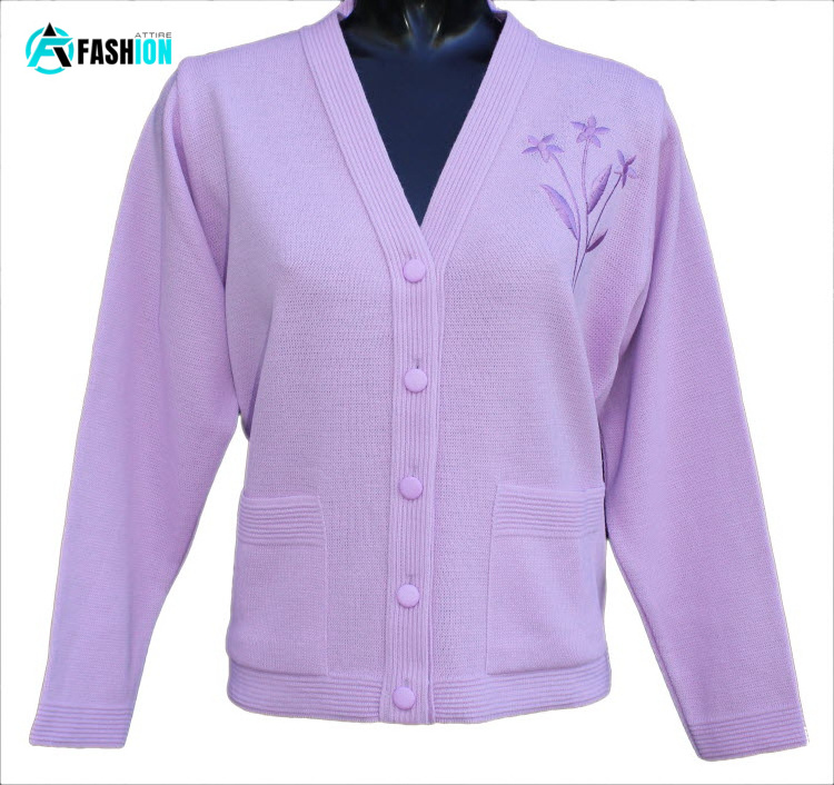 Women Sweater Long Sleeve Cardigan 2 Pockets Custom Embroidery Design Winter Casual Shirt Woman  breathable custom logo