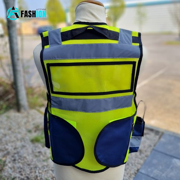 wholesale Custom Logon  Security High Visibility Reflective para medical vest Multiple Storage Pockets navy tactical Safety Vest