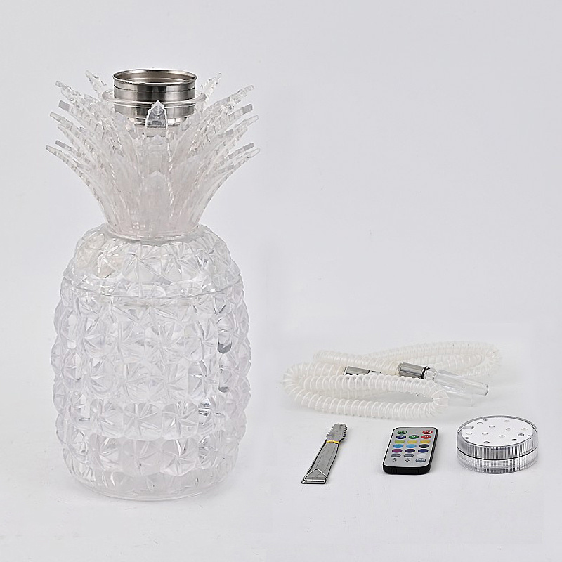 Portable Mini Water Ananas Hookah Middle East Arabia Shisha Pipe Set Fancy Fruit One Hose Acrylic Pineapple Shisha Hookah