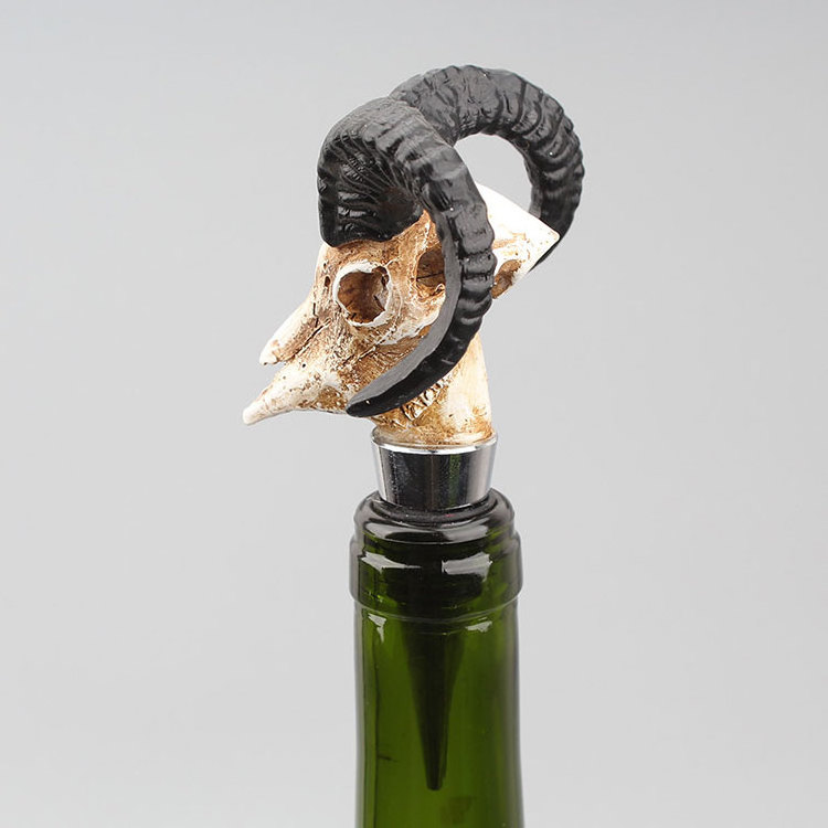 Creativity Bubalus Water Buffalo OEM Halloween Decorations Resin Animal Buffalo Goats Skulls Wine Bottle Plug Stopper