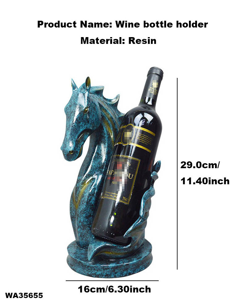 Resin Horse Head Countertop Tabletop Wine Display Rack Single Bottle Home Dining Bar Kitchen Wine Shelf Horse Wine Bottle Holder