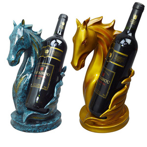 Resin Horse Head Countertop Tabletop Wine Display Rack Single Bottle Home Dining Bar Kitchen Wine Shelf Horse Wine Bottle Holder