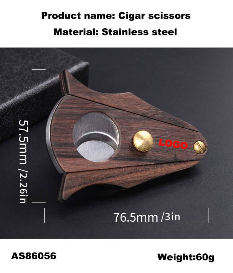 Wholesale Stainless Steel Cigar Scissors Portable Tobacco Cutter Knife Smoker Accessories Double Blade Wood Cigar Cutter