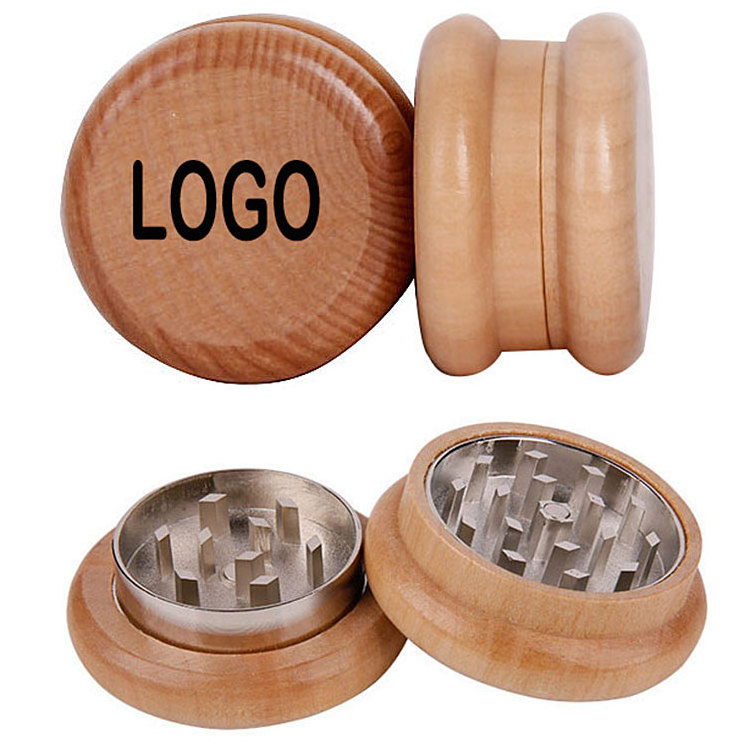 New Design Premium Custom Logo Wooden Herbs Tobaccos Grinder luxury Smoker Shop Smoking Accessories Wood Tobacco Grinder