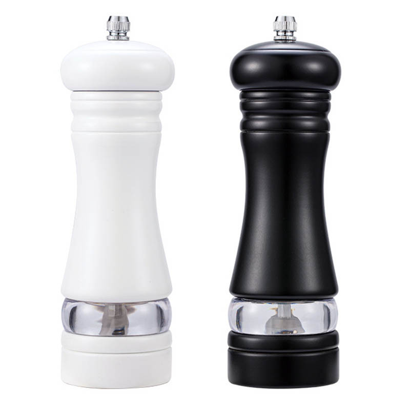 Hot Sale Black Woods Manual Salt and Pepper Grinding Mill Set Rubber Wood Elegant Herb Spice White Wooden Salts Pepper Grinder