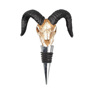 Creativity Bubalus Water Buffalo OEM Halloween Decorations Resin Animal Buffalo Goats Skulls Wine Bottle Plug Stopper