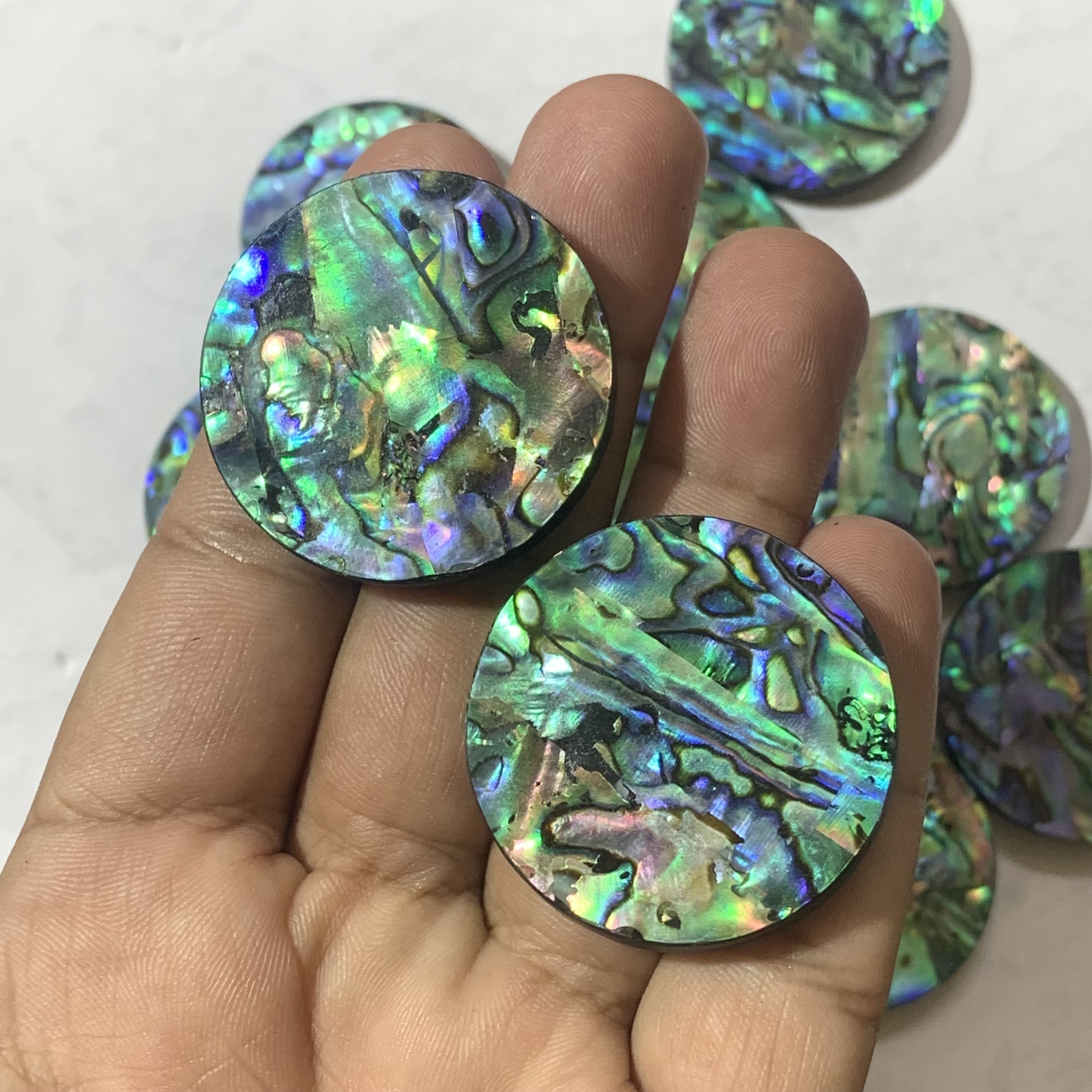 Natural abalone shell 16mm round Cabochon loose gemstone Paua Abalone Shell for jewelry