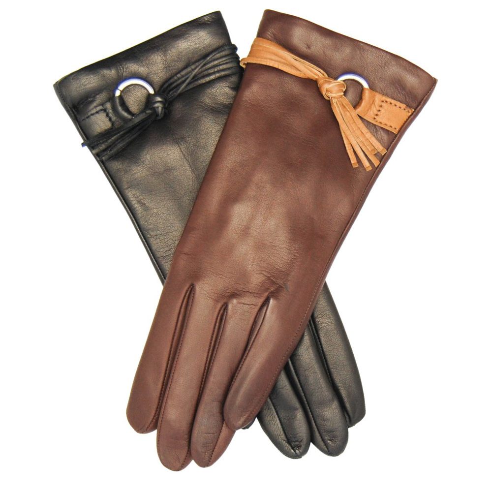 100% Genuine Leather Dress gloves for women/Fashion leather glove top quality/Custom design real leather dress glove