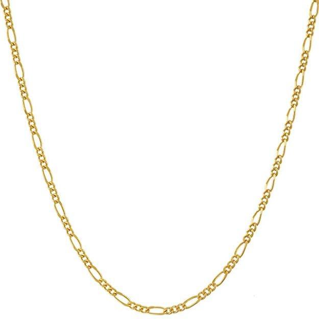 fashion figaro chain silver base 14K gold plated jewelry silver necklace