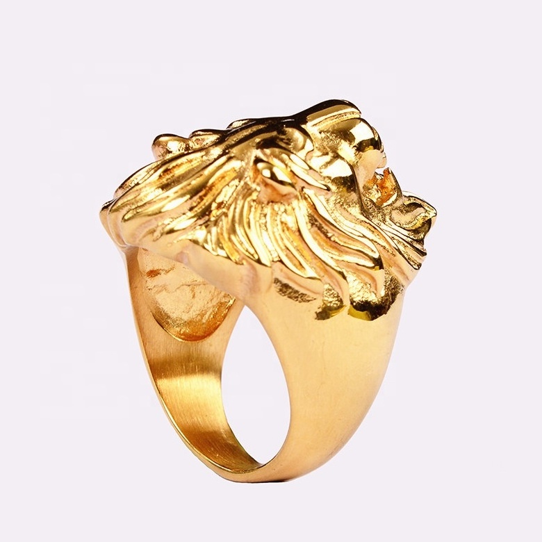 head of lion king rings for men stainless steel