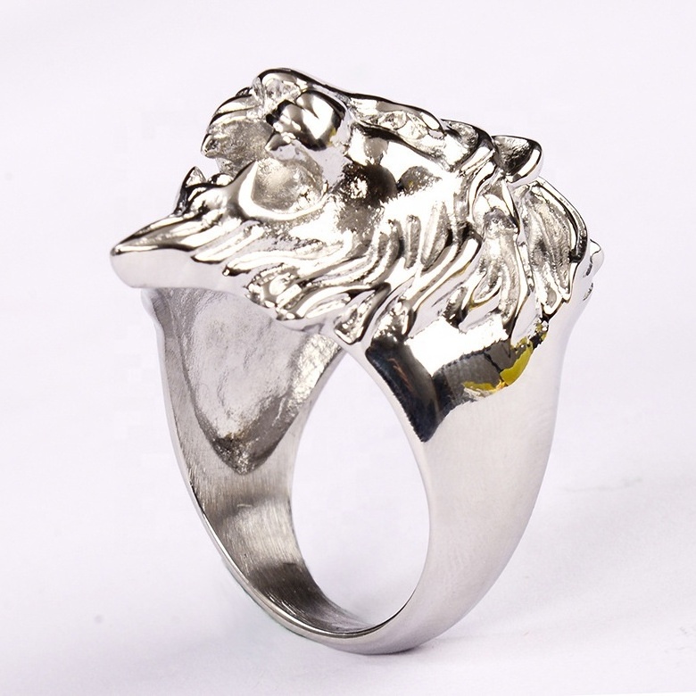 head of lion king rings for men stainless steel