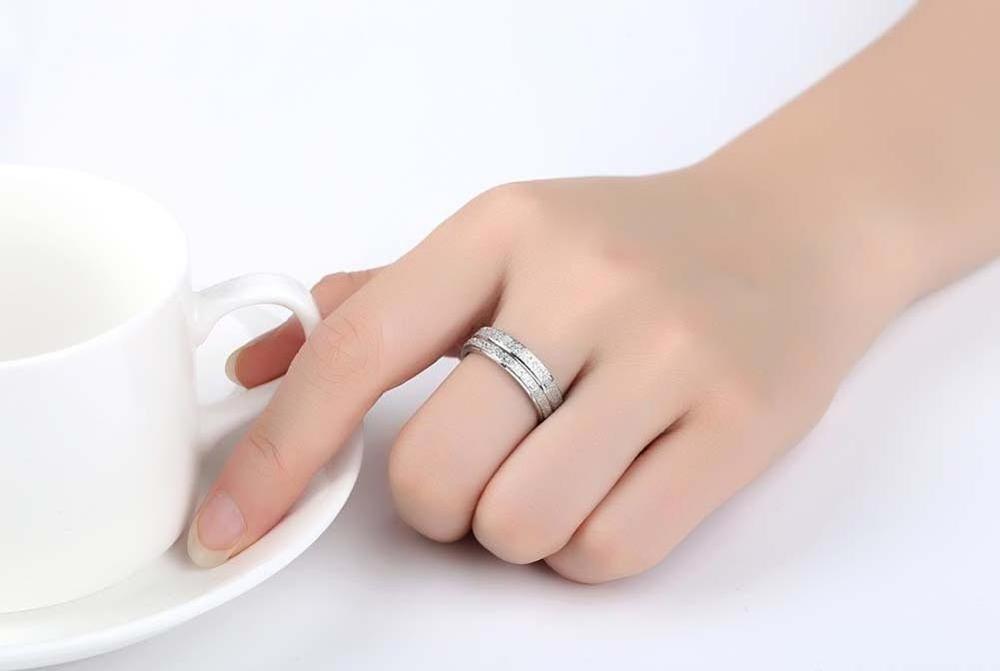 Fashion Women Engagement Stainless Steel Ring Wedding Jewelry Gift Rings